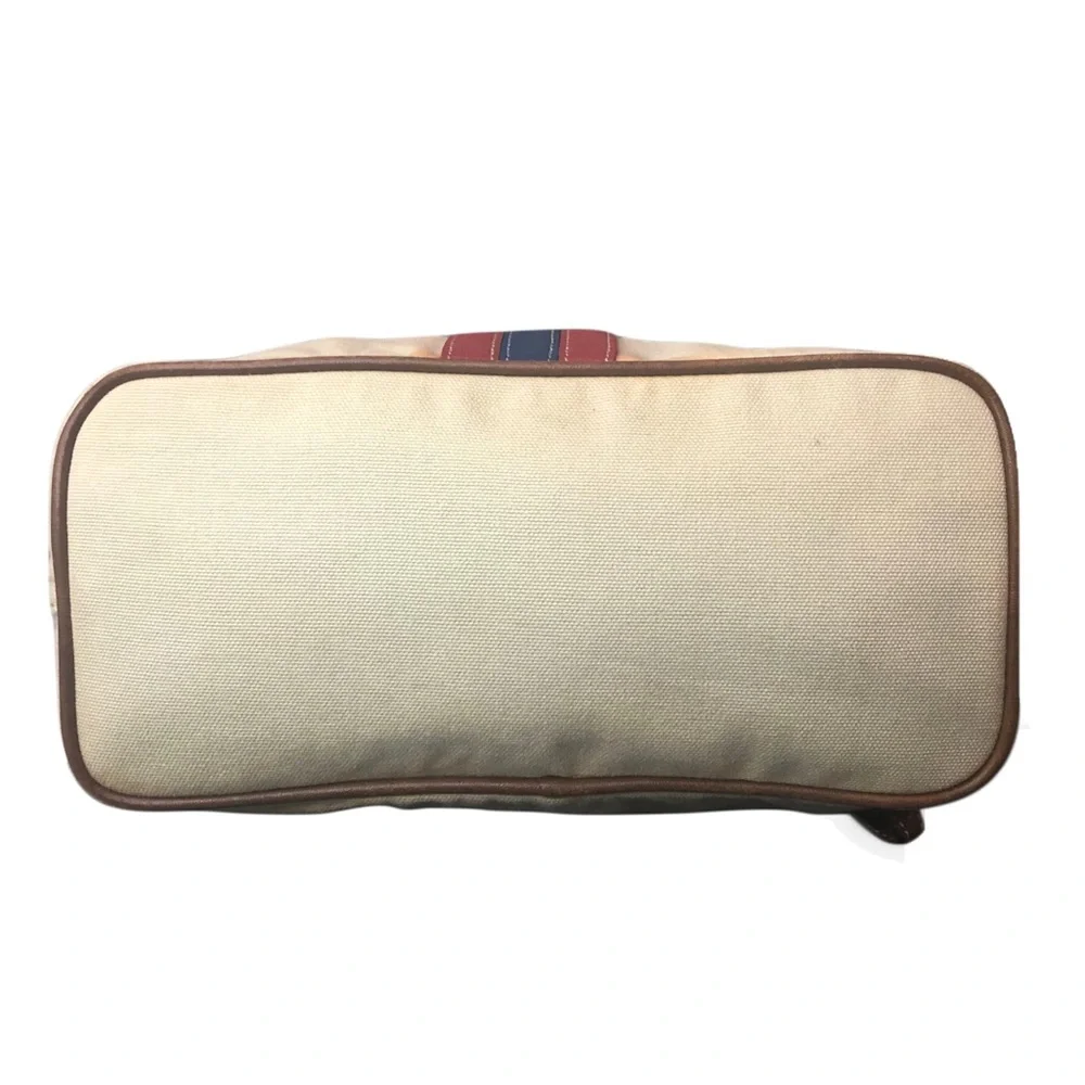 COACH Soho Hampton Canvas Stripe Mini Shoulder Bag with Exterior Zip Pocket